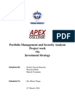 Portfolio Management and Security Analysis Project Work On Investment Strategy