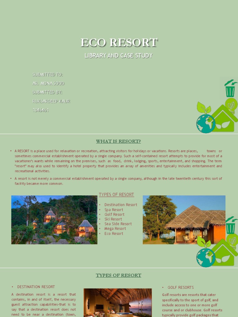 Eco Resort: Sustainable Design Insights | PDF | Resort | Tourism And ...