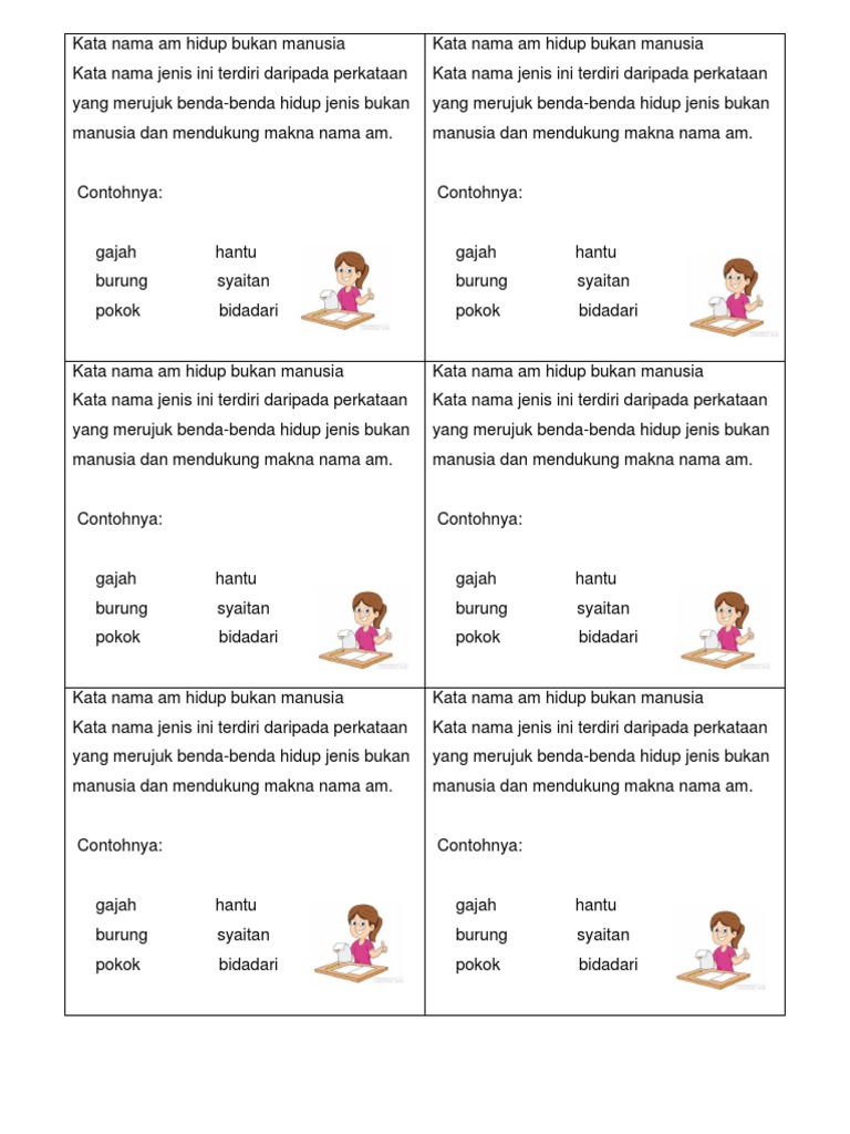 Kata Nama Am Hidup Bukan Manusia Pdf
