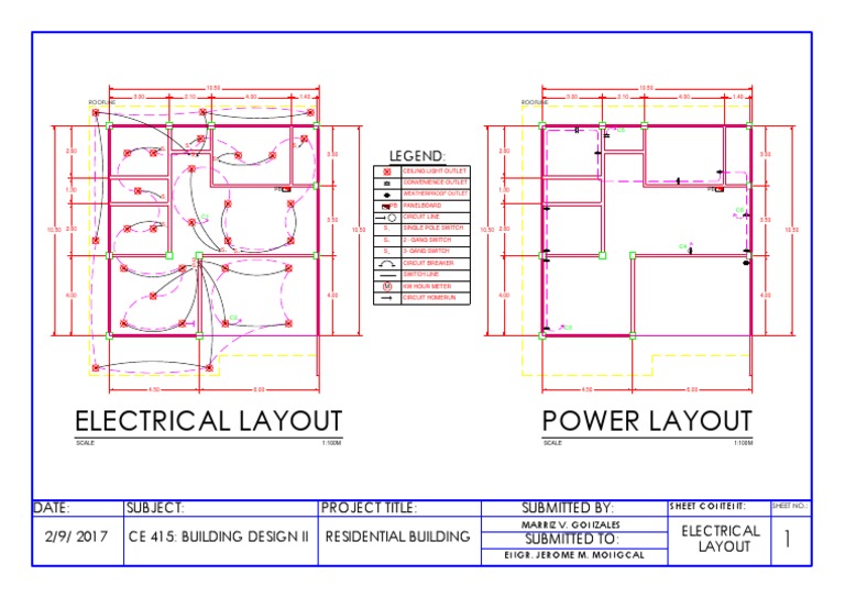 Electrical Layout Power Layout: Legend | PDF | Electrical Engineering ...