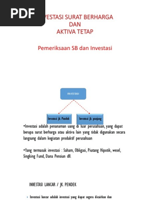Investasi Surat Berharga Dan Aktiva Tetap
