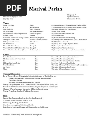 acting resume