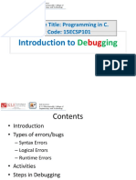 Introduction To: Course Title: Programming in C. Code: 15ECSP101