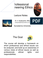 Professional Engineering Ethics: Lecture Notes