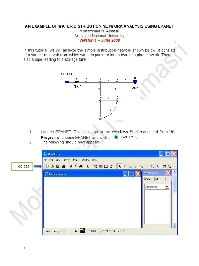 Launch EPANET PDF Download Free PDF Button (Computing) Software