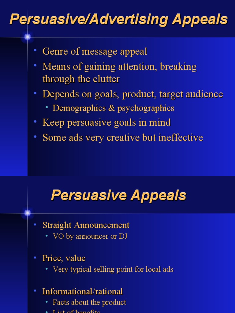 Persuasive/Advertising Appeals Persuasive/Advertising Appeals | PDF