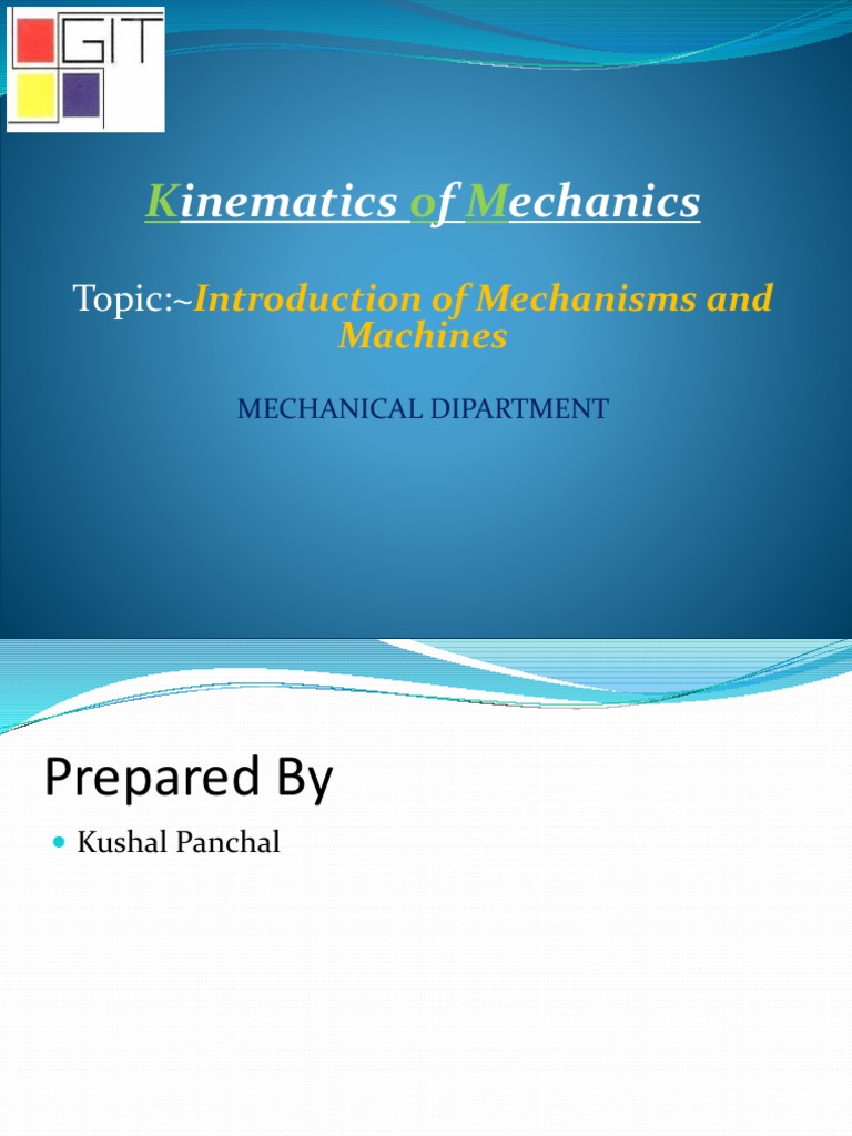 Kinematics of Mechanical Mechanisms | PDF | Kinematics | Machines