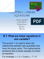 Chapter 6 - Linear Equations