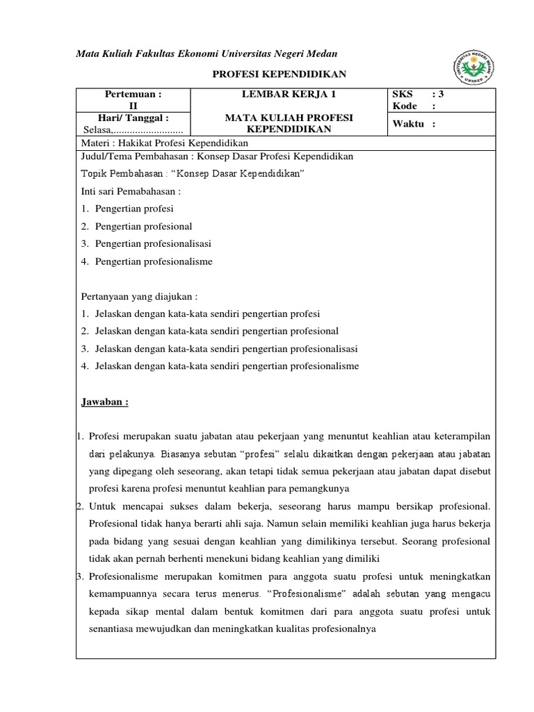 Tugas Rutin Profesi Kependidikan