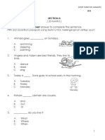 (20 MARKS) Pilih Dan Bulatkan Jawapan Yang Betul Untuk Melengkapkan Setiap Ayat