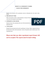 Please Note That Any Other Experiment Report Format Will Not Be Accepted. The Reports Must Be Hand Writing