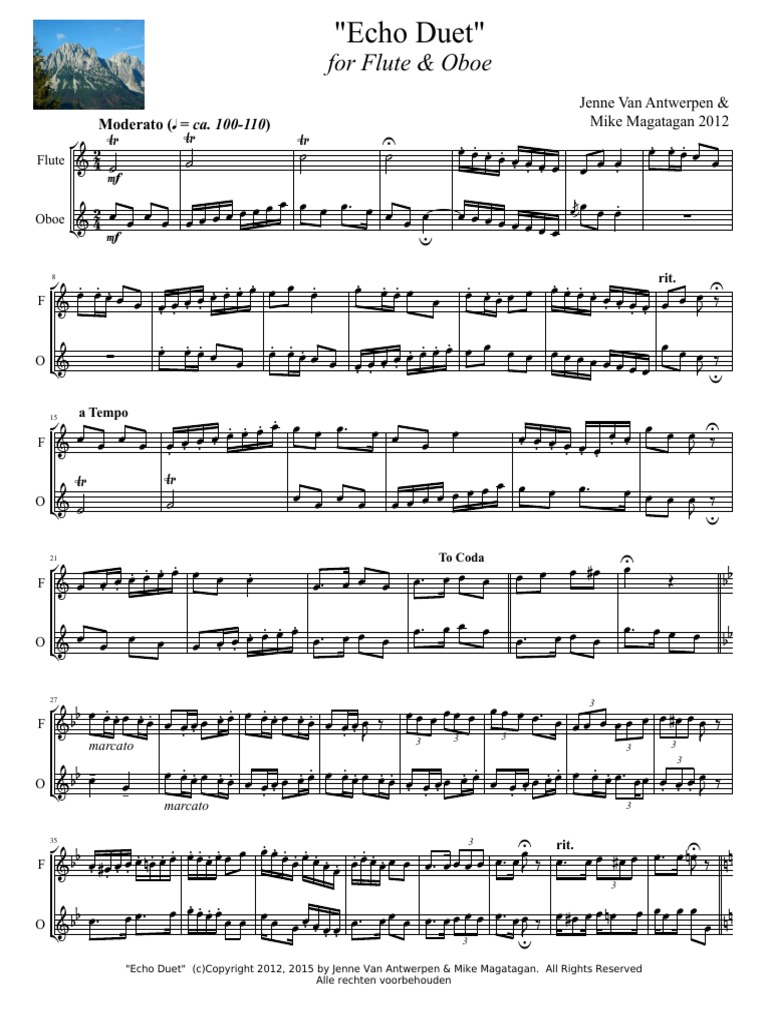 78306Echo Duet For Flute Oboe PDF PDF Copyright Law Law