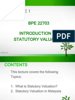 Lecture 1 - Introduction To Statutory Valuation