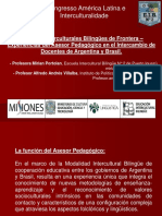 Experiencias Del Asesor Pedagógico en El Intercambio de Docentes de Argentina y Brasil