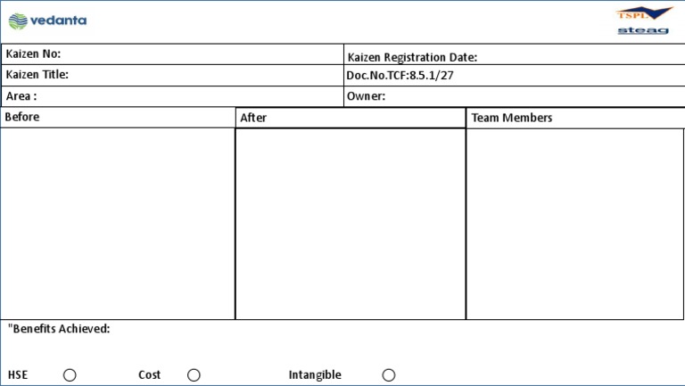 Kaizen Process Improvement Report | PDF | Finance & Money Management ...