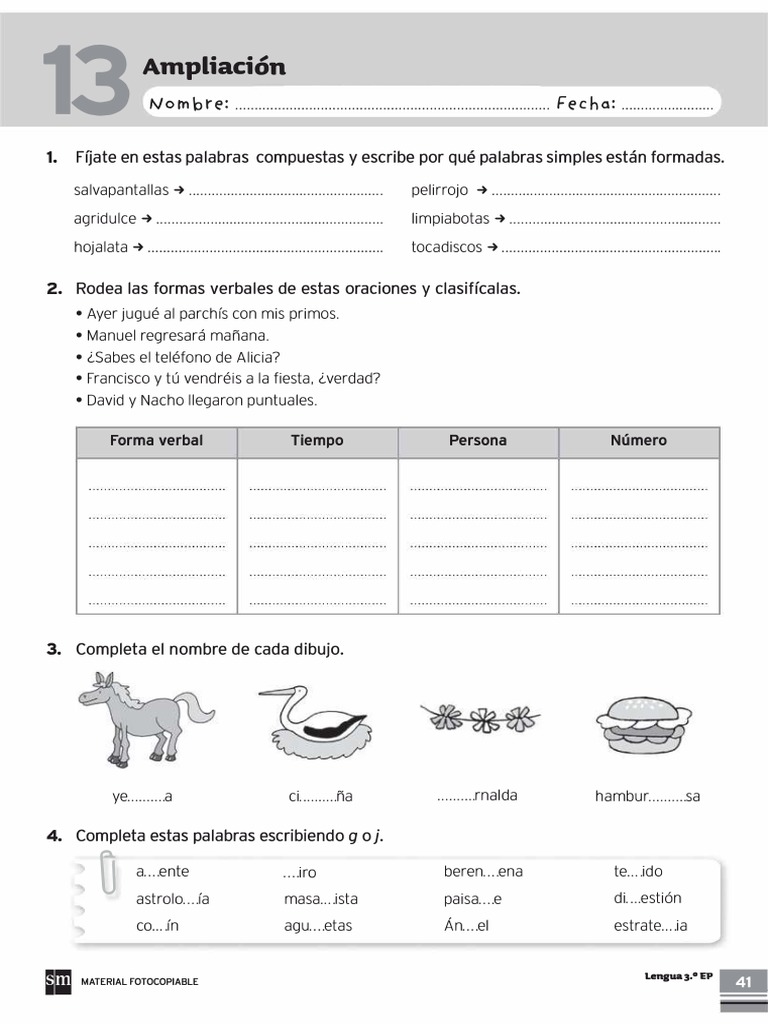 Actividades de Lengua 3 Primaria | PDF | Artes del Lenguaje y Comunicación