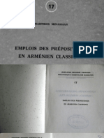 Martiros Minassian, Emplois Des Prepositions en Armenien Classique