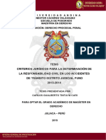 Criterios Jurídicos para La Determinacion de Responsabilidad Civil en Accidentes de Transito