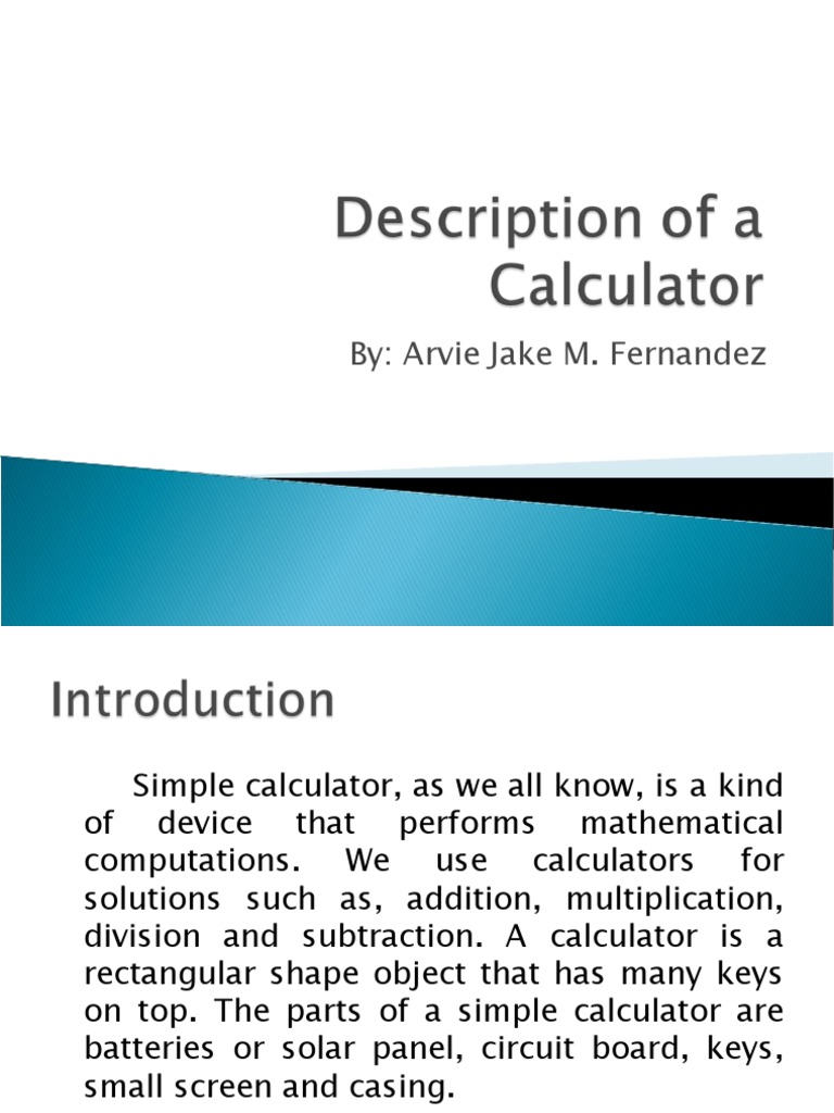 Calculator Components Explained | PDF