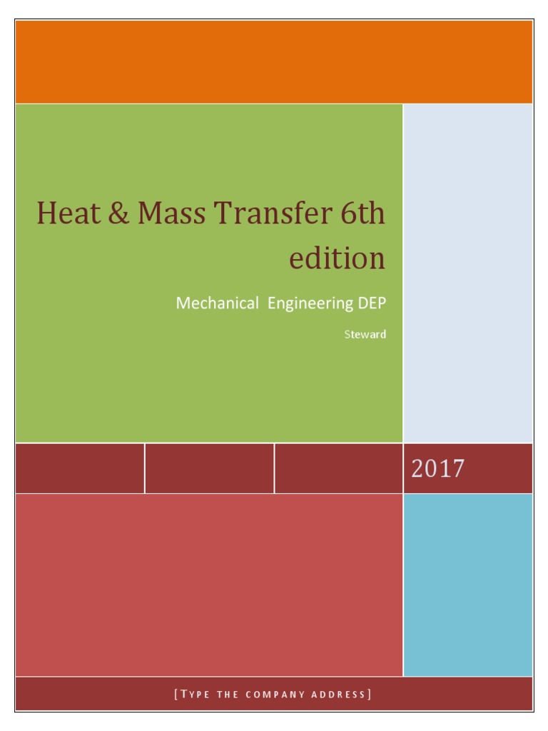 Heat Mass Transfer 6th Edition: Mechanical Engineering DEP PDF