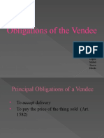 Obligations of The Vendee: Group 3