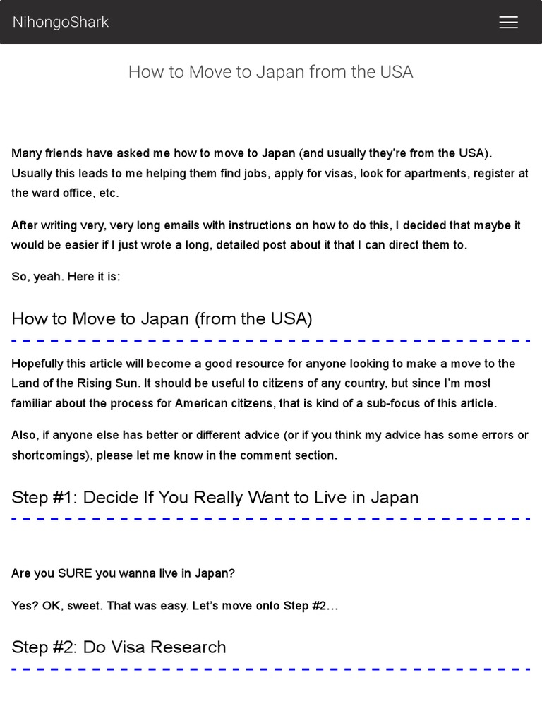 How To Move To Japan From The USA A StepByStep Guide PDF
