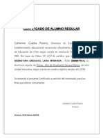 Certificado de Alumno Regular