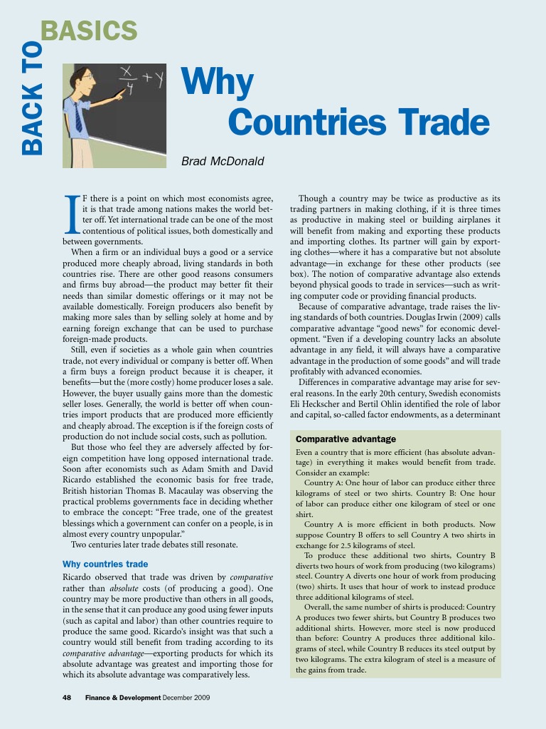 Why Countries Trade Brad Mcdonald Pdf Comparative Advantage Trade