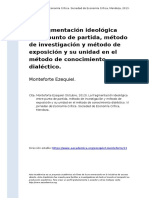 Monteforte Ezequiel (2013) - La Fragmentacion Ideologica Entre Punto de Partida, Metodo de Investigacion y Metodo de Exposicion y Su Unida (..)