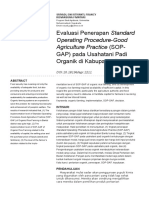 Evaluasi Penerapan Standard: Operating Procedure-Good Agriculture Practice (SOP