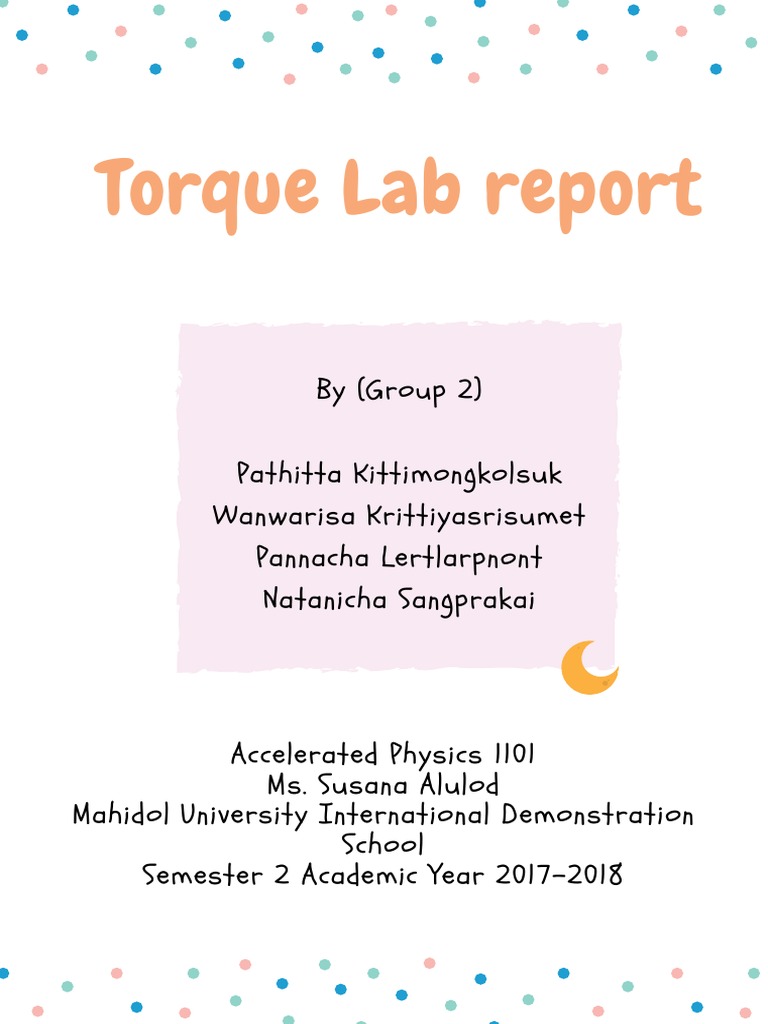 Torque Lab Report | Download Free PDF | Torque | Rotation Around A ...