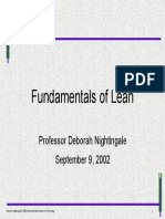 Fundamentals of Lean: Professor Deborah Nightingale September 9, 2002