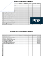 Lista Escuela Futbol 2018