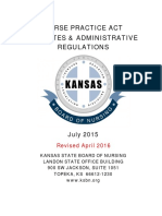 Nurse Practice Act Statutes & Administrative Regulations: July 2015