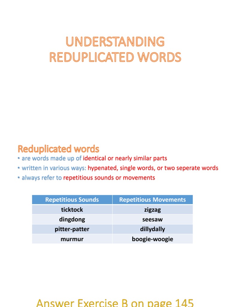 Exploring Reduplicated Words | PDF