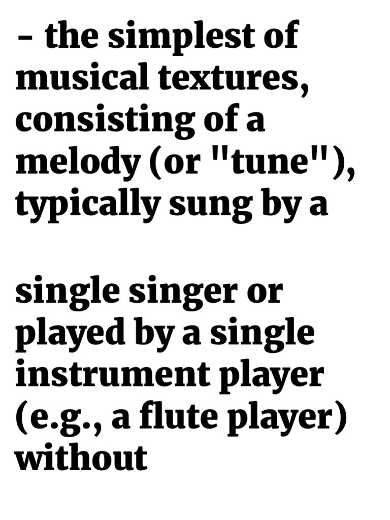 Understanding Musical Textures: Monophony | PDF