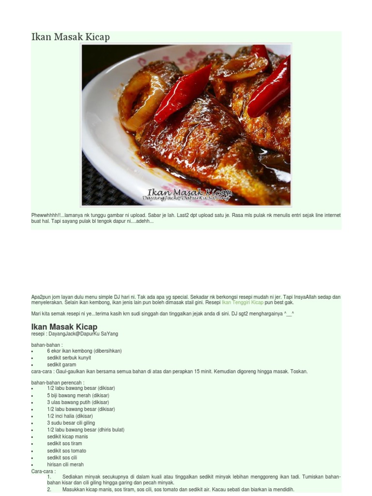 Ikan Masak Kicap Pdf