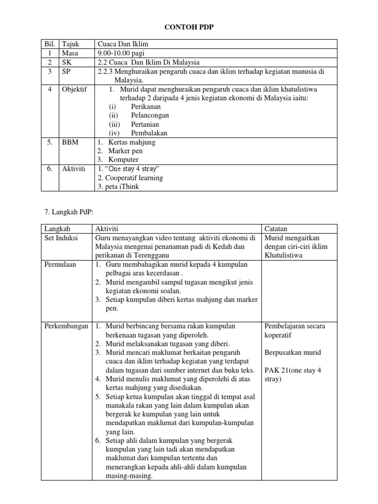 CONTOH PDP Cuaca Dan Iklim  PDF