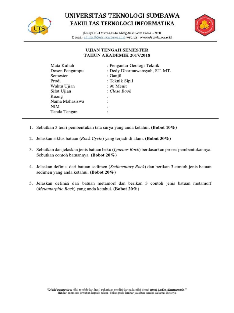 Uts Geologi Teknik