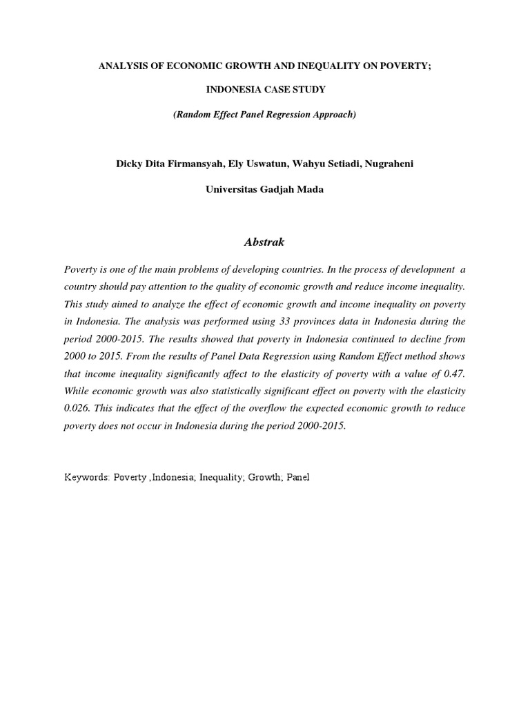 Analysis of Economic Growth and Inequality On Poverty | PDF | Politics