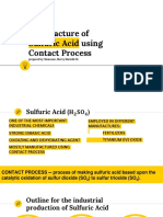 Manufacture of Sulfuric Acid Using Contact Process: Prepared By: Moncatar, Merry Marielle M