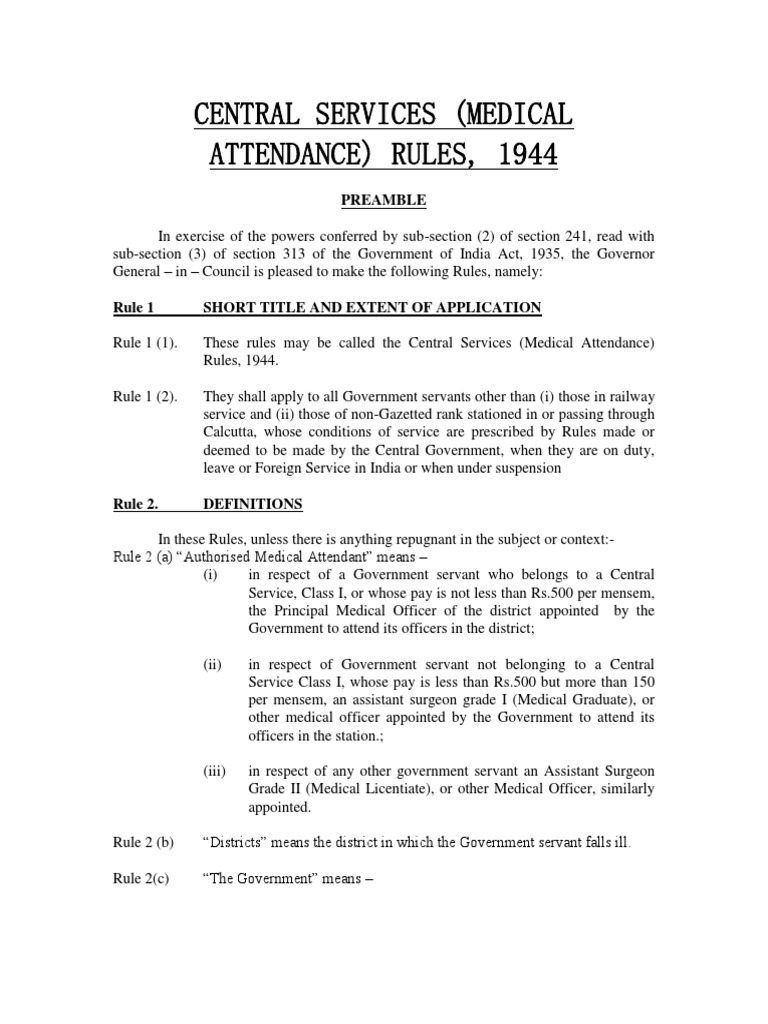 MEDICAL ATTENDANCE RULES.pdf Specialty (Medicine) Hospital