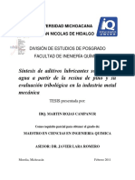 SINTESISDEADITIVOSLUBRICANTESSOLUBLESENAGUAAPARTIRDELARESINADEPINOYSUEVALUACIONTRIBOLOGICAENLAINDUSTRIAMETALMECANICA