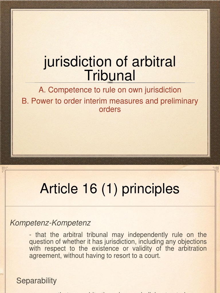Jurisdiction of Arbitral Tribunal | PDF | Arbitration | Arbitral Tribunal