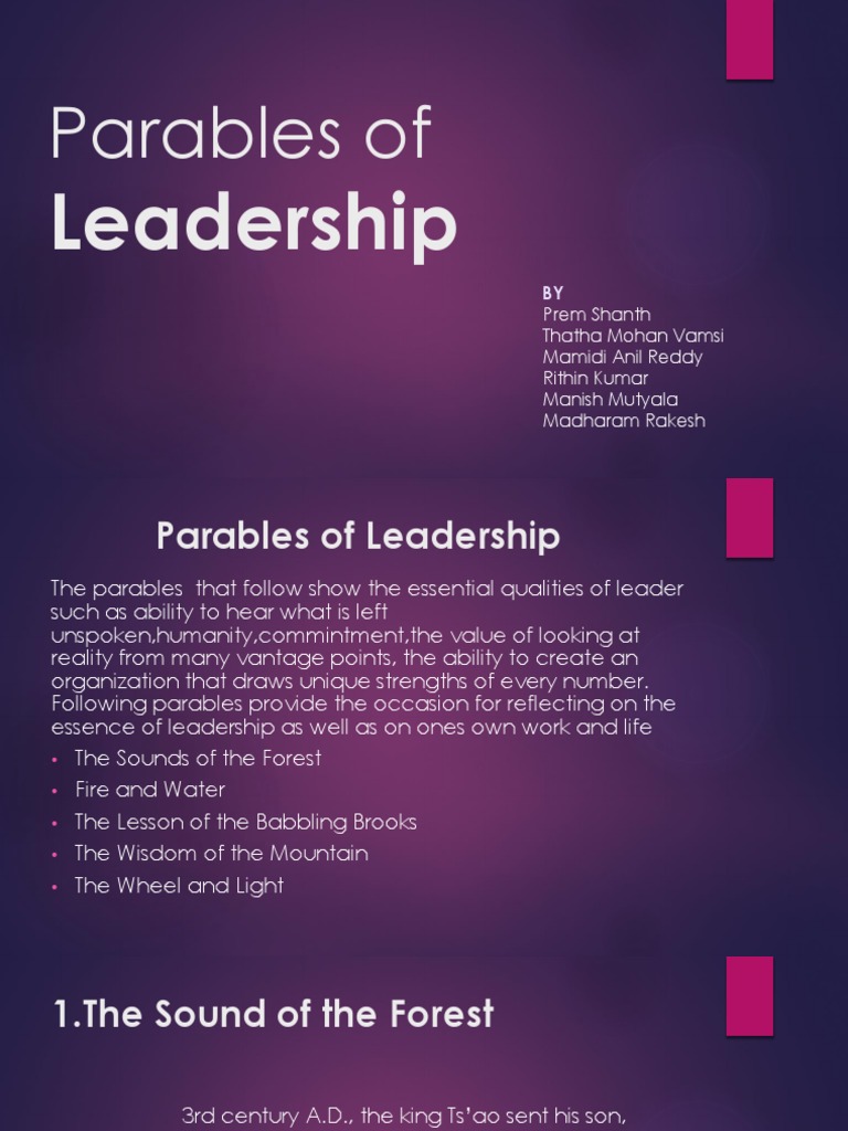 The Essence Of Leadership Lessons From Ancient Parables Pdf China