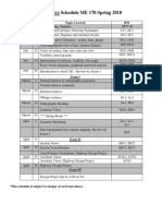 ME170 Schedule Spring 2018