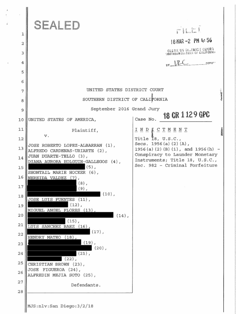 18cr1129-Gpc - Redacted Indictment | PDF