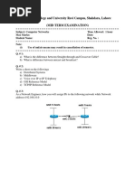 Mid Term Computer Networks