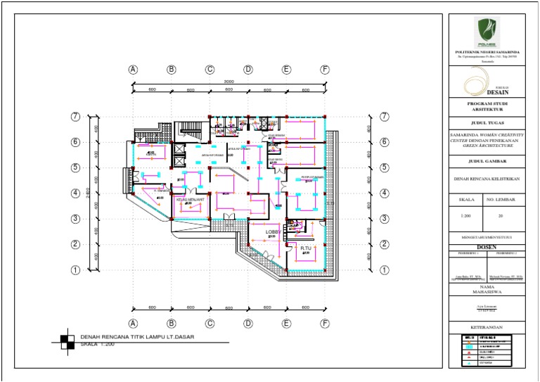 Denah Rencana Titik Lampu Lantai Dasar | PDF