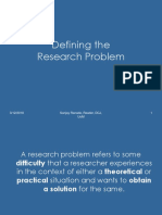 Defining The Research Problem: 1 Sanjay Ranade, Reader, DCJ, Uom 3/12/2018